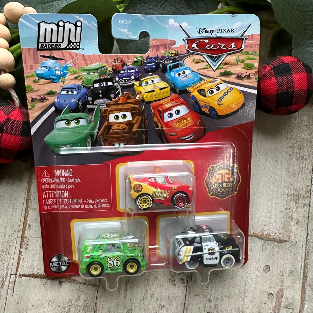 Disney Pixar Cars Mini Racers 3-Pack Diecast - Picture 2 of 2